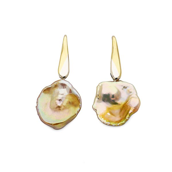 Multicolor gold natural color Freshwater Pearls Earrings