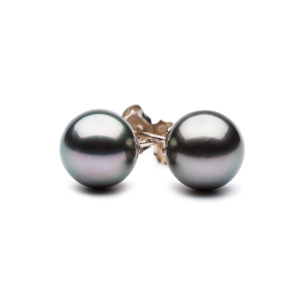 Round Tahitian Pearls Studs Earrings