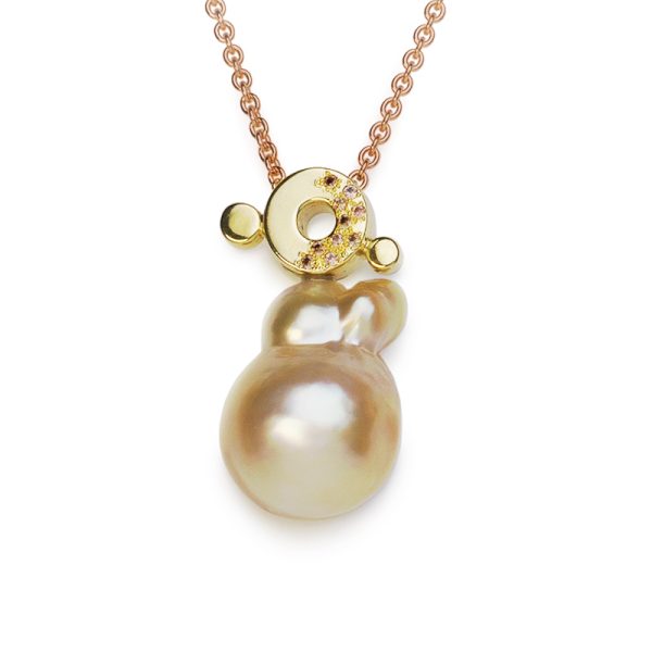 South Sea Pearl and Sapphires Pendant